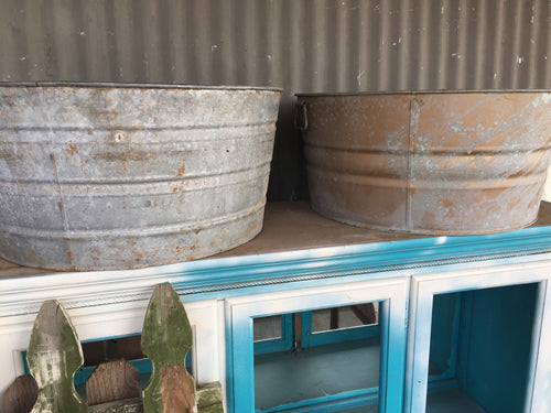 Large Galvanized Wash Tubs