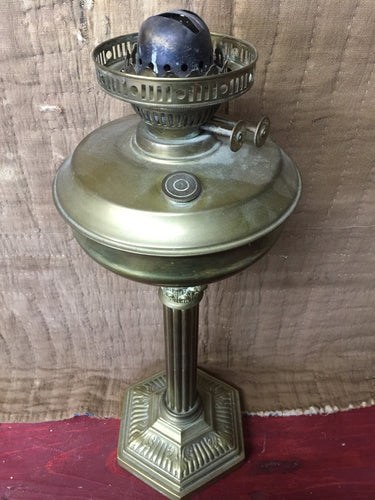 Antique brass oil lamp base