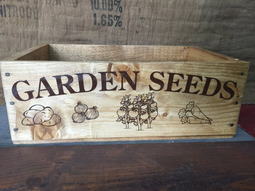 Vintage Wooden “Garden Seeds” Box