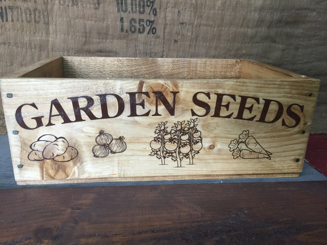 Vintage Wooden “Garden Seeds” Box