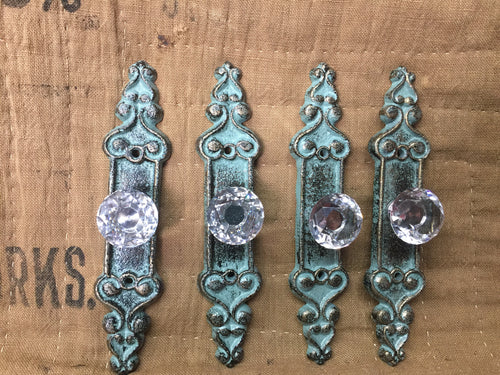 Turquoise & Crystal Pulls