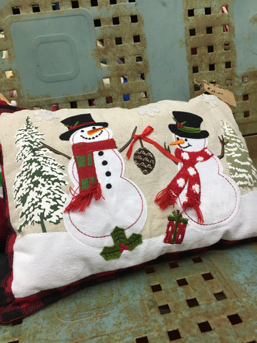 Festive Snowman Pillow
