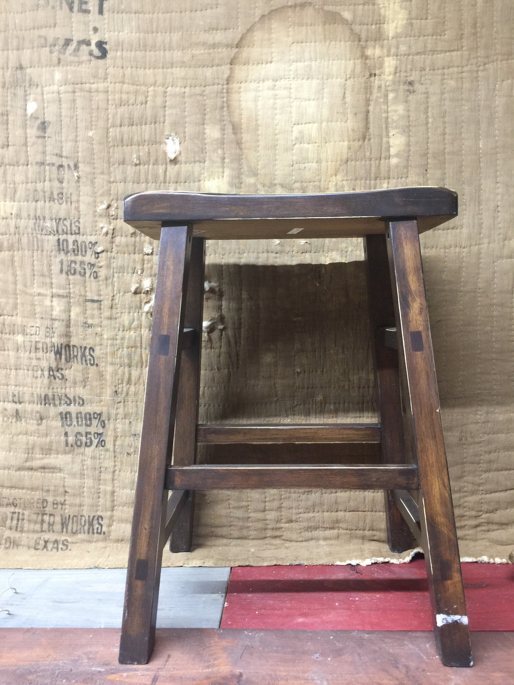 Wood Four-Legged Stool