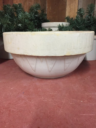 Cream Antique Crock Mixing Bowl 11.5”