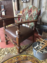 Load image into Gallery viewer, Decorative Wooden/Leather Chair (brown)