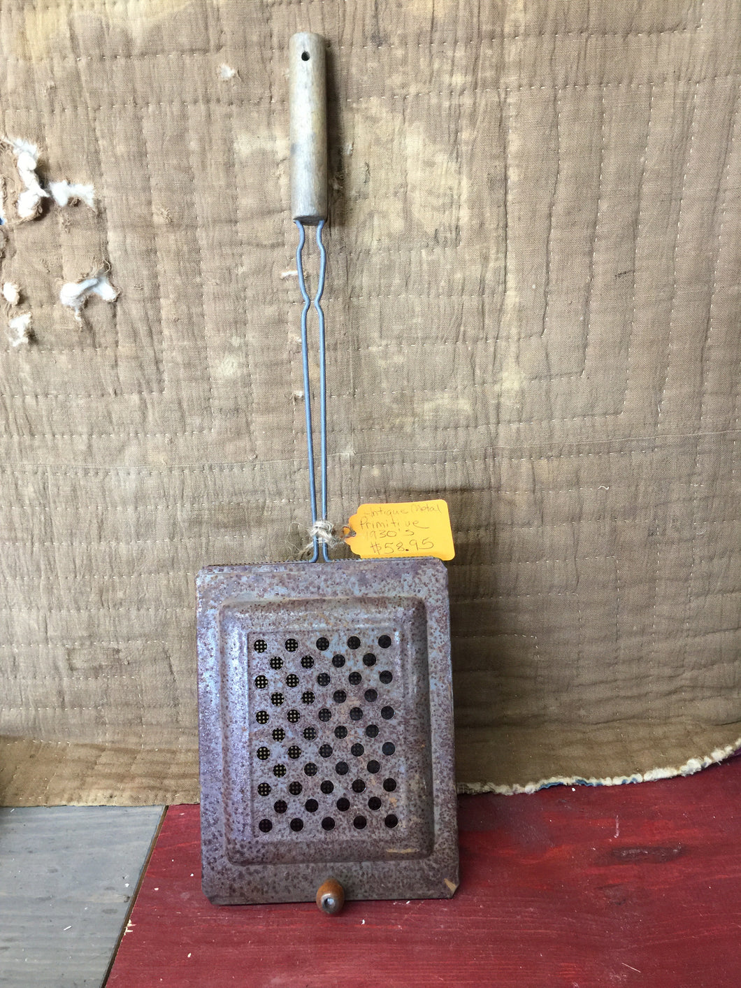 Antique Metal Primitive 1930’s Popcorn Popper