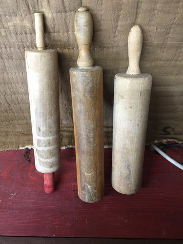 3 vintage rolling pins