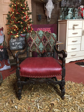 Load image into Gallery viewer, Decorative Wooden/Leather Chair (Red)