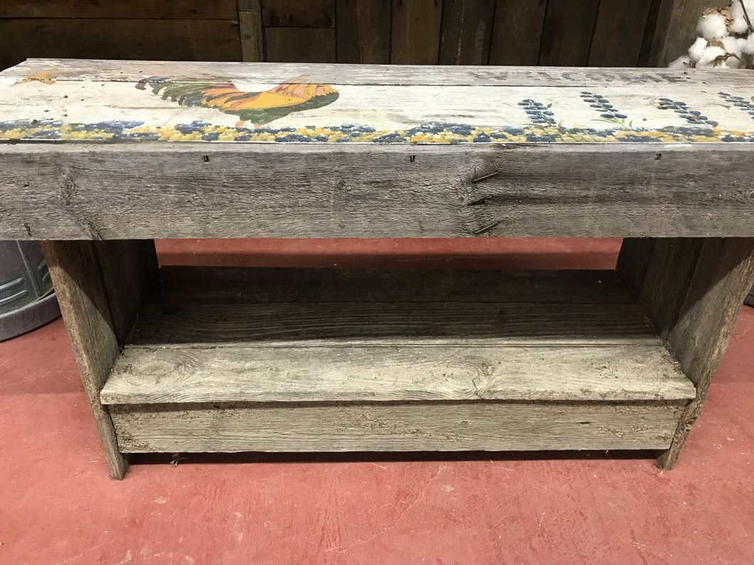 Vintage Hand Painted Wooden Bench