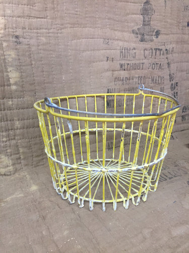 Antique Mustard Yellow Egg Basket