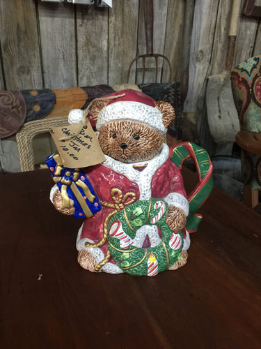 Glass Bear Christmas Jar