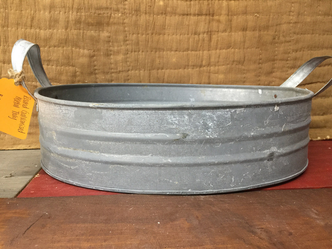 Round Galvanized Metal Tray