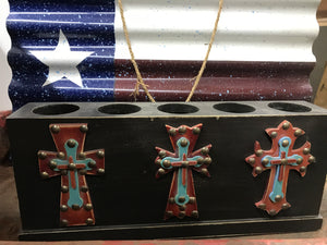Vintage Cross 5 Candle Candleholder