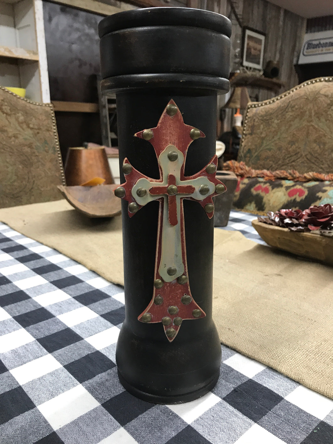 Vintage Cross Candleholder