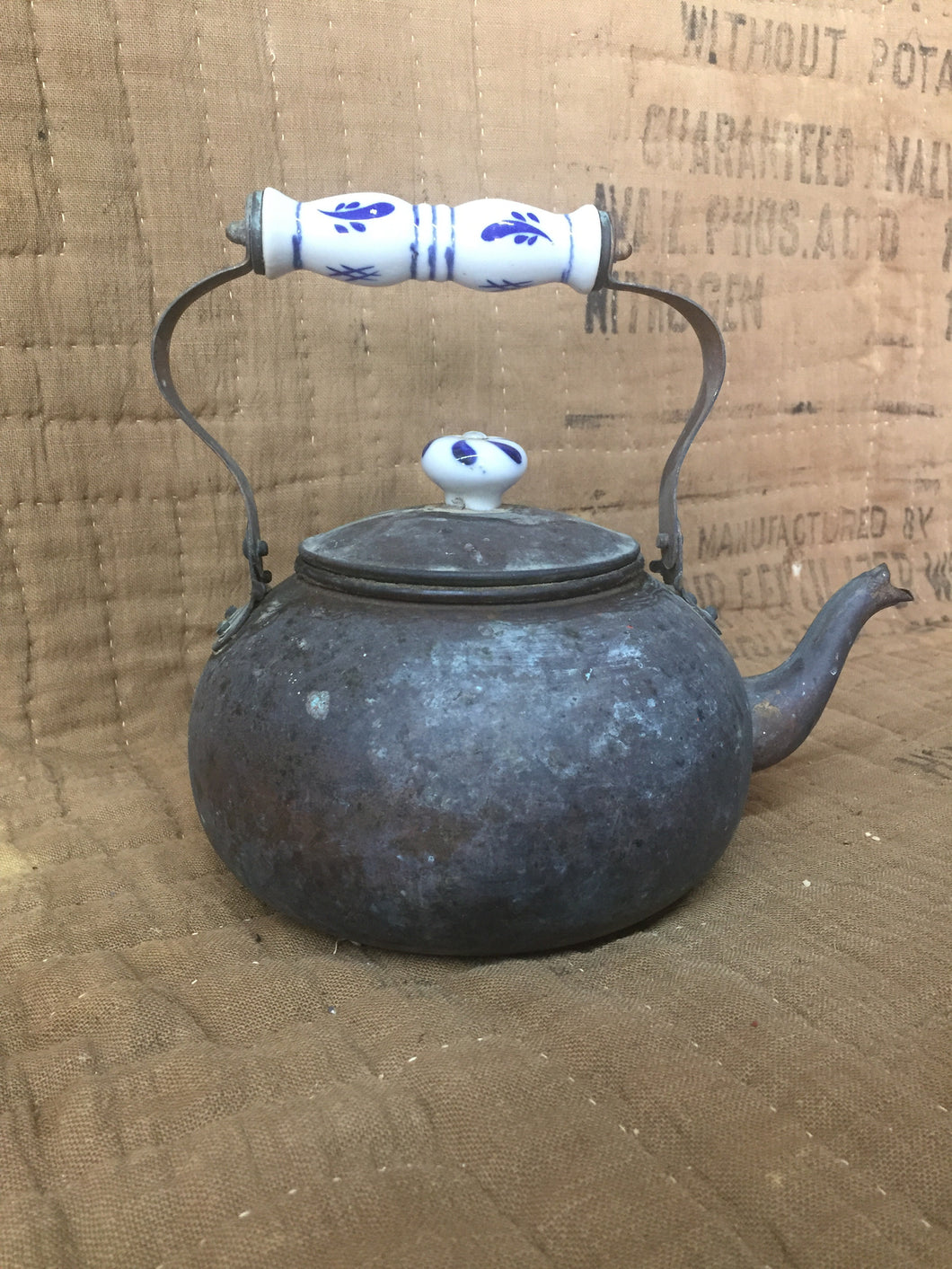Copper Tea Kettle with Porcelain Handle