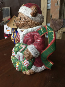 Glass Bear Christmas Jar