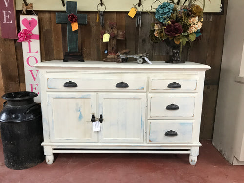 White Cabinet w/ blue tint